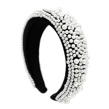 Load image into Gallery viewer, PEARL & BLACK PADDED HEADBAND