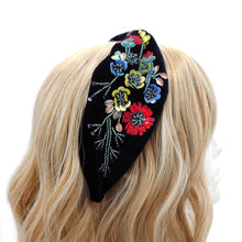 Load image into Gallery viewer, FLORAL PATTERN VELVET FABRIC HEADBAND