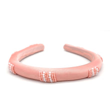 Load image into Gallery viewer, BEADED BLUSH THIN PADDED HEADBAND