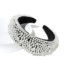 Load image into Gallery viewer, PEARL & BLACK PADDED HEADBAND