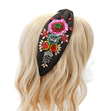 Load image into Gallery viewer, BEADED FLOWER WITH CRYSTAL HEADBAND