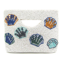 Load image into Gallery viewer, BEADED SEASHELL PATTERNED TOTE MINI BAG
