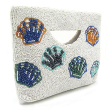 Load image into Gallery viewer, BEADED SEASHELL PATTERNED TOTE MINI BAG
