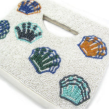 Load image into Gallery viewer, BEADED SEASHELL PATTERNED TOTE MINI BAG
