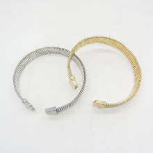 Load image into Gallery viewer, BOLD METAL CHOKER – WIDE RIBBED GOLD OR SILVER STATEMENT NECKLACE
