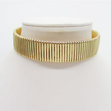 Load image into Gallery viewer, BOLD METAL CHOKER – WIDE RIBBED GOLD OR SILVER STATEMENT NECKLACE
