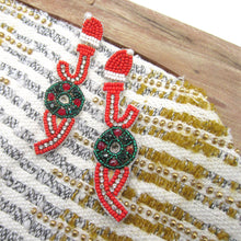 Load image into Gallery viewer, JOY LETTER CHRISTMAS DROP EARRINGS, UNIQUE FASHION LETTERING PARTY EARRINGS
