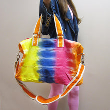 Load image into Gallery viewer, RAINBOW TIE DYE OVERSIZE BEACH BAG GYM BAG DUFFLE BAG FOR UNISEX OVERNIGHT BAG
