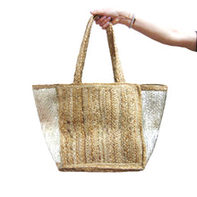 Load image into Gallery viewer, HANDMADE GENUINE COWHIDE JUTE BRAIDED BEACH BAG FOR WOMEN&#39;S VACATION FASHION ACCESSORIES
