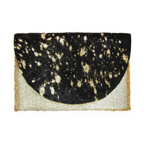 Load image into Gallery viewer, HANDMADE GENUINE COWHIDE JUTE BRAIDED CLUTCH BAG GOLD POINT UNIQUE EVENING BAG
