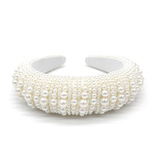 Load image into Gallery viewer, WHITE PEARL PADDED HEADBAND
