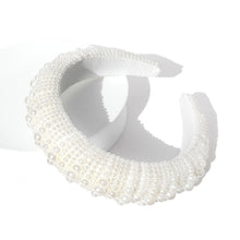 Load image into Gallery viewer, WHITE PEARL PADDED HEADBAND
