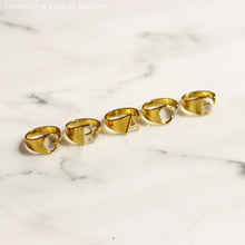 Load image into Gallery viewer, A-Z INITIAL LETTER ADJUSTABLE OPEN RING
