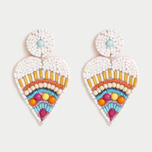 Load image into Gallery viewer, HEART COLOR BEADED DROP EARRINGS
