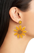 Load image into Gallery viewer, YELLOW SUNFLOWER DROP EARRINGS
