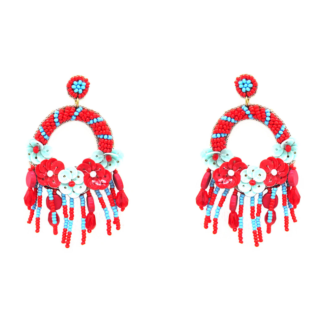 BEADED STATEMENT PARTY EARRINGS