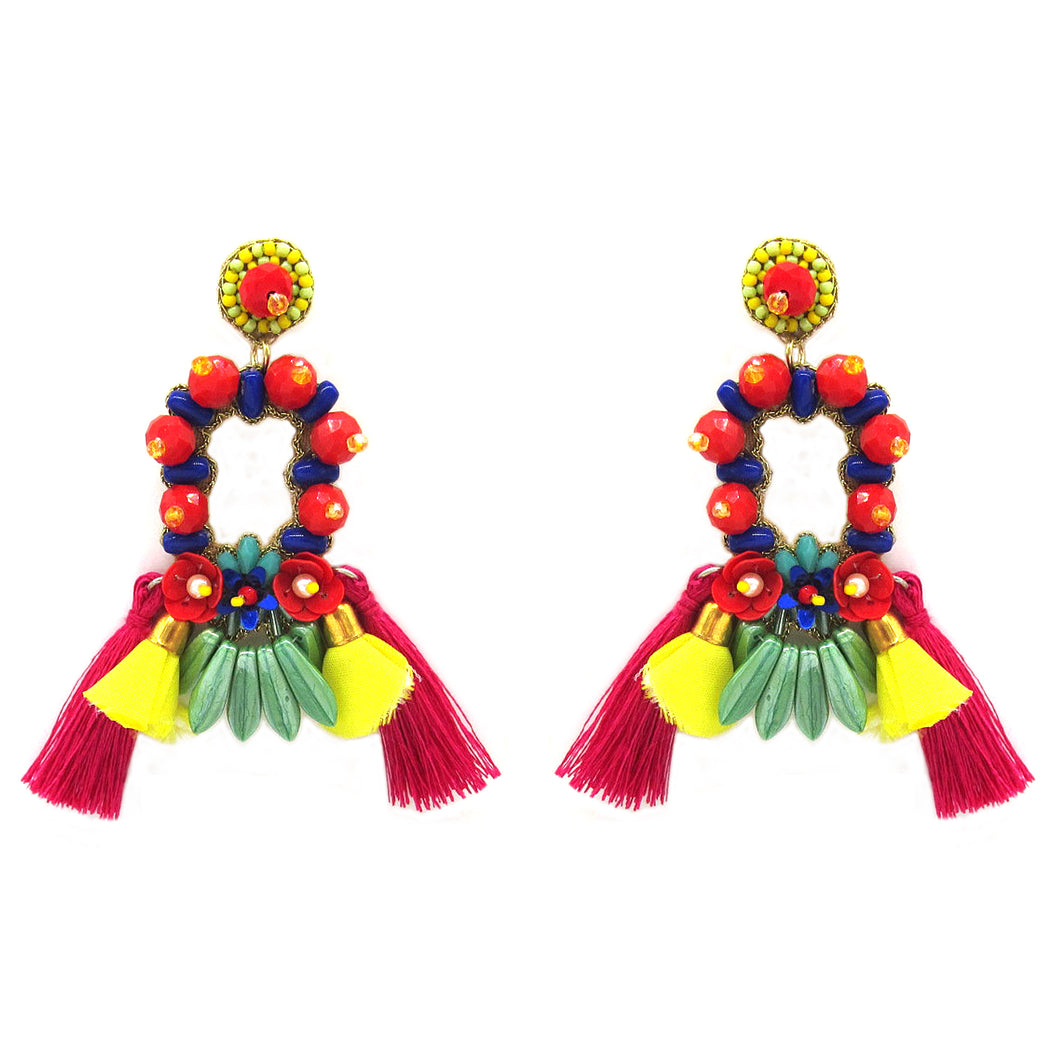 MULTI STATEMENT TROPICAL SUMMER PARTY EARRINGS