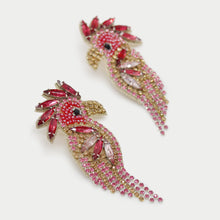 Load image into Gallery viewer, PINK TROPICAL PARROT EARRINGS
