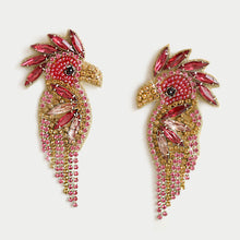 Load image into Gallery viewer, PINK TROPICAL PARROT EARRINGS

