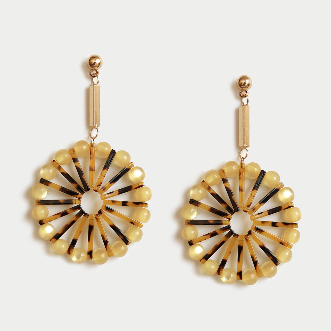 CELLULOID ROUND DROP EARRINGS