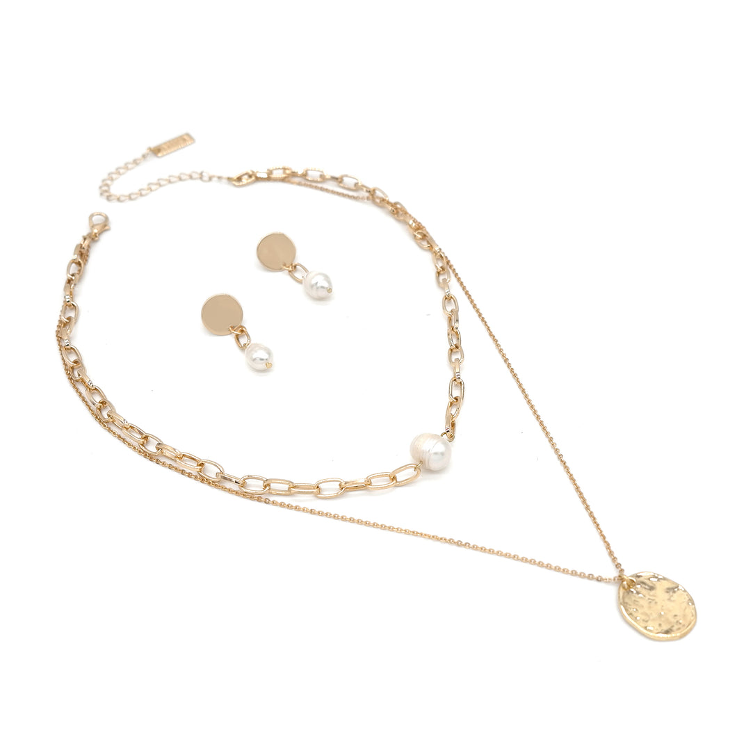 COIN & PEARL NECKLACE SET