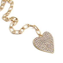 Load image into Gallery viewer, CRYSTAL HEART PENDANT CHAIN NECKLACE, WOMEN FASHION HEART ACCESSORIES
