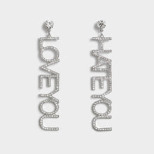Load image into Gallery viewer, LETTER CUBIC ZIRCONIA DROP EARRINGS

