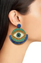 Load image into Gallery viewer, EVIL EYES WITH TASSEL EARRINGS
