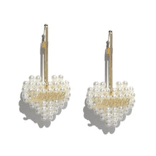 Load image into Gallery viewer, HEART SUPREME PEARL DROP EARRINGS
