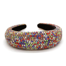 Load image into Gallery viewer, SPARKLY RAINBOW SMALL CRYSTAL PADDED HEADBAND
