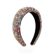 Load image into Gallery viewer, SPARKLY RAINBOW SMALL CRYSTAL PADDED HEADBAND
