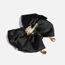 Load image into Gallery viewer, BLACK BOW RIBBON WITH RHINESTONE
