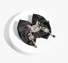 Load image into Gallery viewer, BLACK BOW RIBBON WITH RHINESTONE
