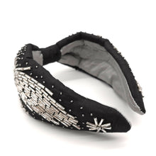 Load image into Gallery viewer, SPARKLY SHOOTING STAR BEADED BLACK HEADBAND
