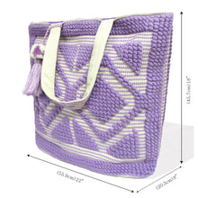 Load image into Gallery viewer, LAVENDER TERRY BEACH BAG FOR WOMEN UNIQUE EMBROIDERY SHOULDER BAG
